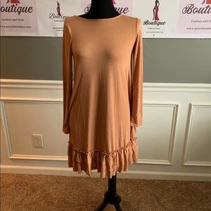 Eggshell Ruffles Hem Dress